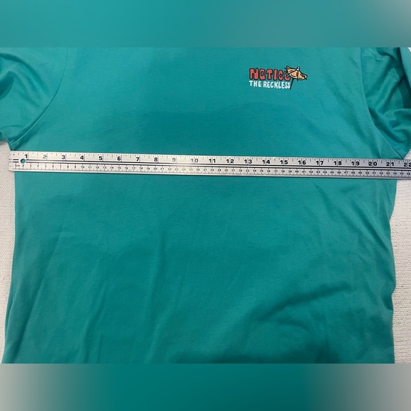 Notice Reckless Endless Summer men Long Sleeve Tee - green large crewneck - Picture 5 of 8